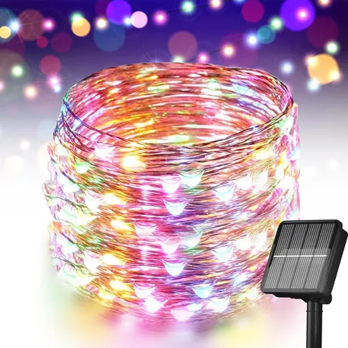 Miniatura 15 de Selarlyt Guirnalda de 200 luces LED solares de 72 pies para exteriores, luces de hadas solares para exteriores, impermeables, con 8 modos, luz