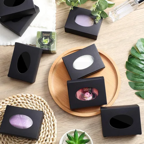 Miniatura 6 de Spakon 30 cajas de jabón para jabones caseros de 3.8 x 2.8 x 1.2 pulgadas, cajas de jabón rectangulares con ventana, pequeña caja de regalo