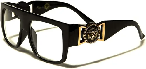 Kleo - Gafas de aviador con hebilla dorada, color negro, talla única, se adapta a la mayoría