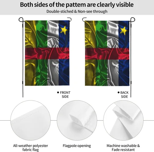 Miniatura 6 de Silk Style Flag Of The Central African Republic Garden Flag 12.5"x18" Inch Double Sided Garden Flags Home Lawn Outdoor Decor Flags Party Banner