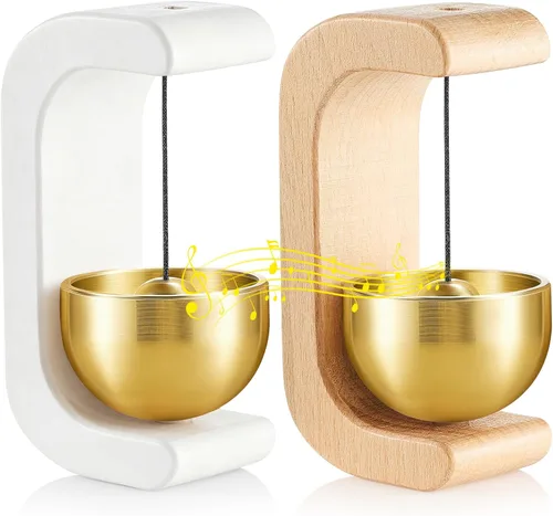 Miniatura 23 de Zonon 2 Piezas Campanillas de Viento Magnéticas de Madera Decoración de Timbre de Puerta Campana de Comerciantes para Apertura de Puerta Forma de C