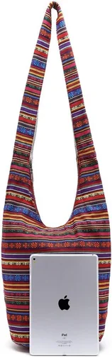 Miniatura 16 de KARRESLY - Bolso bandolera de algodón bohemio, estilo hippie, hecho a mano