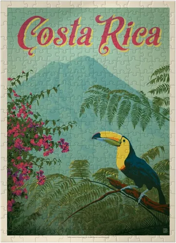 Miniatura 7 de MyPuzzle Costa Rica: Toucan in The Jungle, póster vintage, rompecabezas premium de 1000 piezas para adultos