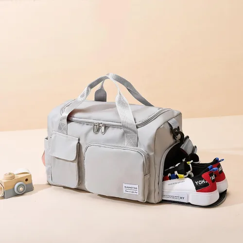 Miniatura 144 de Pequeña bolsa de gimnasio para mujer, bolsa de viaje con compartimento para zapatos
