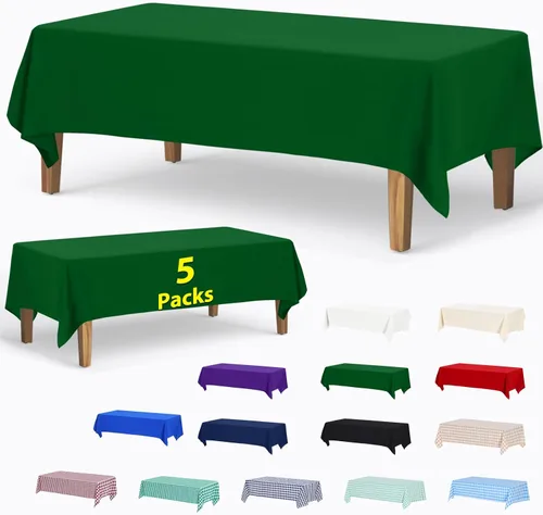 Miniatura 58 de ABCCANOPY Paquete de 3 manteles rectangulares de poliéster de 60 x 84 pulgadas, para interiores y exteriores, resistentes a las manchas, lavable