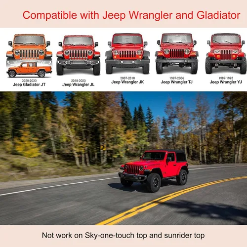 Miniatura 2 de Asas de agarre para barra antivuelco, accesorios para Jeep Wrangler JL JK TJ YJ Gladiator 4XE Rubicon Sahara Unlimited (negro 2 unidades)