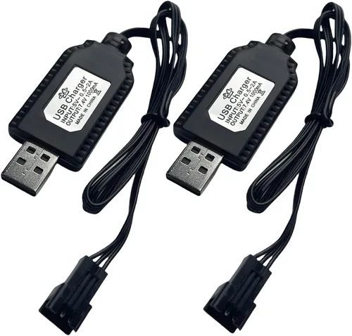 Miniatura 7 de Cable de carga USB de 7.4 V con enchufe SM-3PIN compatible con RC Car RC Plane RC Tank RC Boat y otros juguetes de control remoto para batería Lipo