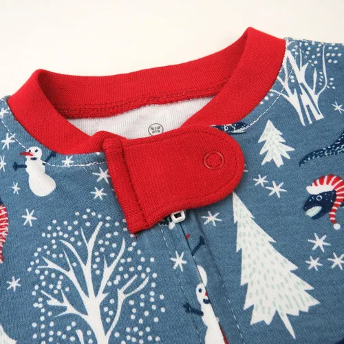 Miniatura 2 de HonestBaby Pijama de una sola pieza con cremallera frontal para bebé, 100% algodón orgánico