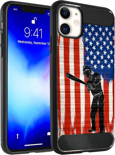 CasesOnDeck - Funda compatible con Apple iPhone 11 / iPhone XI (2019) de 6.1 pulgadas, funda delgada de fibra de carbono TPU para acentuar arañazos