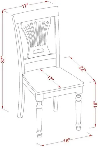 Miniatura 6 de East West Furniture HLPL3-BCH-W Hartland - Juego de cocina de 3 piezas que contiene una mesa redonda con pedestal y 2 sillas de comedor, 42 x 42