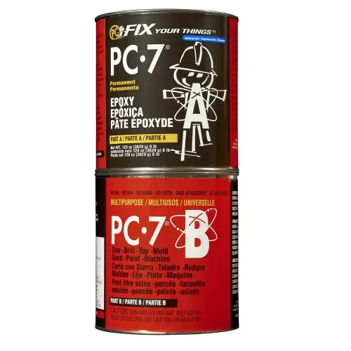 Miniatura 9 de PC Products PC-7 Kit de pasta adhesiva epoxi con aplicador, resistente de dos partes, 1 libra en dos latas, gris carbón