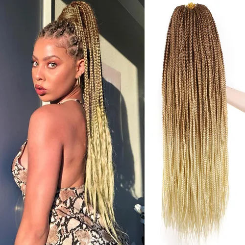 Miniatura 13 de Unionbeauty - Trenzas de ganchillo de 10 pulgadas, trenzas de ganchillo medianas sin nudos, 6 paquetes, trenzas de caja Goddess para mujeres negras