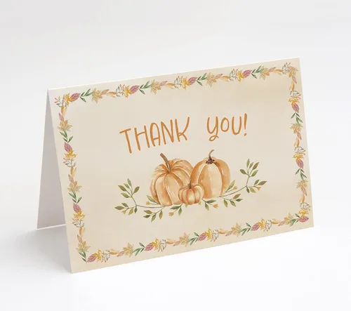 Miniatura 6 de M Market On Mainstreet Invitaciones de parche de calabaza y tarjetas de agradecimiento, incluyendo sobres, 25 unidades, fabricadas en los Estados