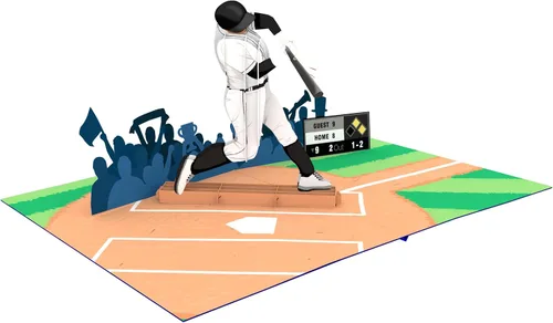 Béisbol – Tarjeta de felicitación 3D desplegable para todas las ocasiones – amor, cumpleaños, Navidad, deportes, felicitaciones – Nota de mensaje