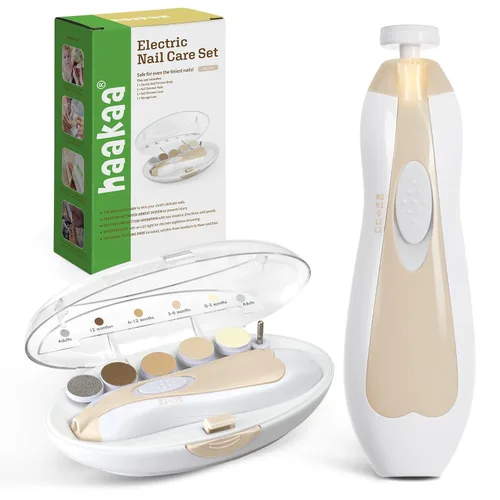 Miniatura 11 de haakaa - Cortaúñas eléctrico seguro para bebé, juego de lima de uñas para bebé, kit de manicura, kit de aseo para recortar y pulir para recién Rosa