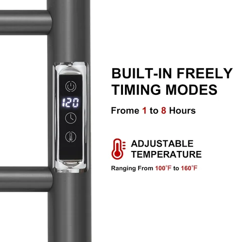 Miniatura 2 de Toalleros térmicos para baño, calentadores eléctricos de toallas para montar en la pared con temporizador y control de temperatura, calentador
