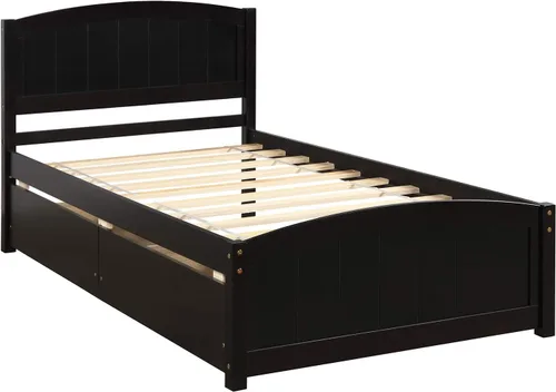 Miniatura 6 de Harper & Bright Designs Cama de plataforma de tamaño individual con 2 cajones de almacenamiento, marco de cama individual de madera