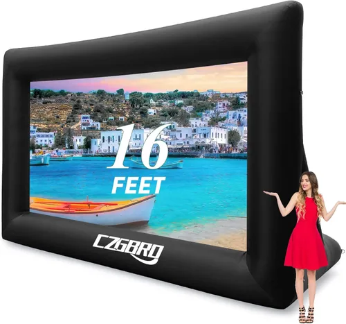 Miniatura 12 de Pantalla de proyector inflable: pantalla de cine al aire libre de 14 pies para fiestas de cine en el patio trasero al aire libre con soplador