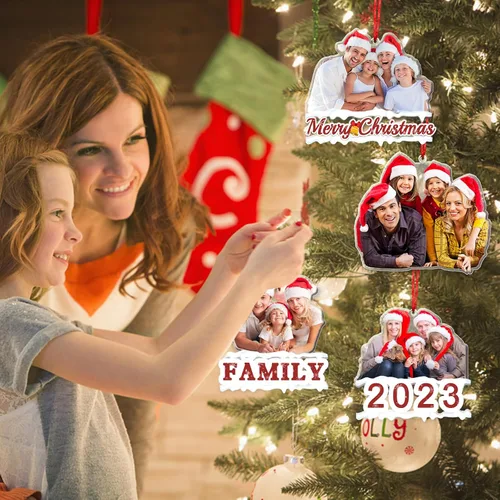 Miniatura 6 de Adornos de Navidad personalizados con nombres, muñeco de nieve, 8 piezas, adorno familiar personalizado, decoración colgante de madera para árbol