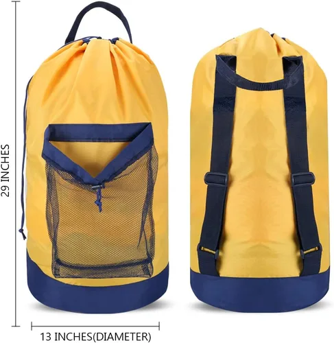 Miniatura 2 de Dalykate - Mochila para lavandería y ropa sucia con correas para el hombro Amarillo