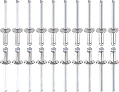 Miniatura 15 de DTGN Remaches ciegos de 0.126 in x 0.197 in (DxL) – Paquete de 100 – Bueno para la unión de maquinaria – Remache de extremo abierto de cúpula