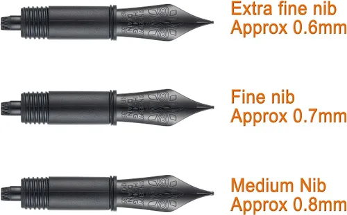 Miniatura 2 de Juego de 3 plumas estilográficas Hongdian (extrafino, fino y mediano) para 1860 Max, 1837, 660, CA35, WA35, N2, N23 y N8 reemplazado con sección