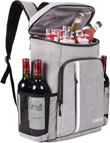 FORICH Mochila enfriadora a prueba de fugas, aislada, impermeable, ligera, suave, para la playa, para hombres y mujeres, para trabajo, almuerzo, Gris