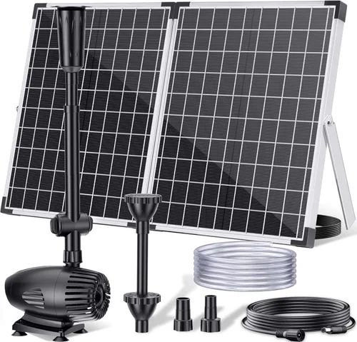 Miniatura 13 de POPOSOAP Bomba de Agua Solar 12W, Bomba de Fuente Solar de Agua con Bomba Sumergible de Estanque de 160GPH de Flujo Ajustable para Fuente Solar