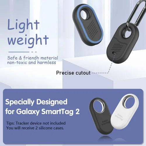 Miniatura 2 de Paquete de 4 fundas compatibles con Samsung Galaxy SmartTag2, resistentes fundas de silicona suave antideslizante para Galaxy Smart Tag 2