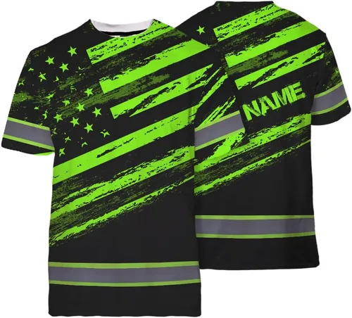 Miniatura 28 de Maddly Colección de ropa de trabajo de alta visibilidad con bandera de EE. UU., personalizada con nombre para trabajadores, corredores, camioneros