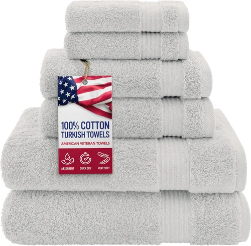 Miniatura 76 de Toalla American Veteran, Juego de Toallas de Mano para Baño de 4, 100% Conjunto de Toallas de Mano Turcas de Algodón, Toallas de Mano Suave