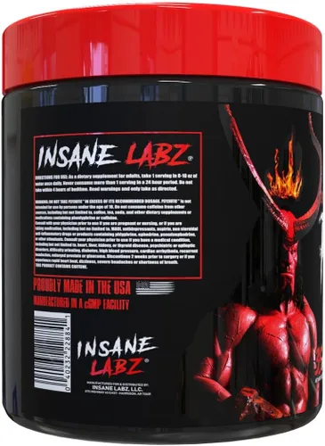 Miniatura 4 de Insane Labz Paquete Hellboy, psicótico Hellboy preentrenamiento y loco amino BCAA, aumenta la masa muscular, la fuerza, el enfoque y el tiempo