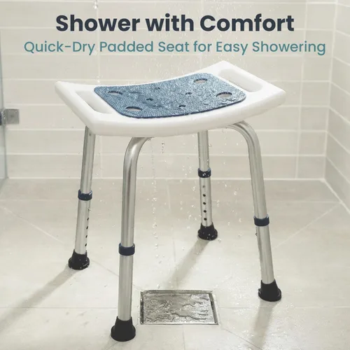 Miniatura 5 de PELEGON Silla de ducha para ducha interior (350 libras), altura ajustable, asiento acolchado, silla de ducha para ancianos y discapacitados, silla