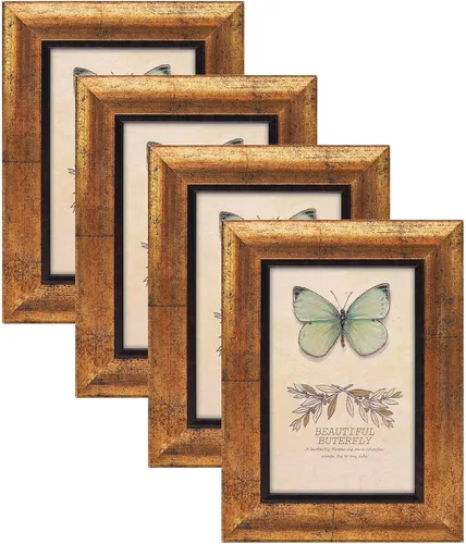 Miniatura 16 de XUANLUO Juego de 4 marcos de fotos de 4x6, estilo rústico retro con cubierta de plástico HD para montaje en pared y exhibición en mesa, regalo