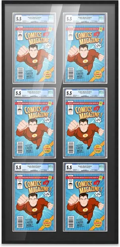 Miniatura 81 de Marco de cómic con paspartú para 8 CGC, CBCS o PGX Graded Comics - Marco de cómic blanco para cómics de 8.125 x 13 pulgadas Marco blanco