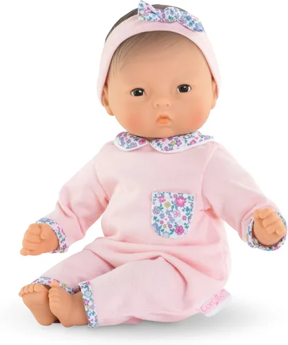Miniatura 3 de Corolle Bébé Calin Mila - Muñeca bebé niño suave de 12" con aroma a vainilla, atuendo rosa y ojos para dormir para niñas de 18 meses en adelante