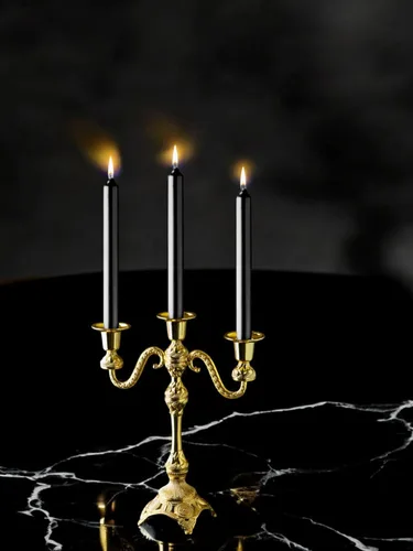Miniatura 8 de Alisveristime Portavelas de 3 brazos, candelabro decorativo Zamac para decoración elegante del hogar, capacidad para 3 velas, requiere montaje Dorado