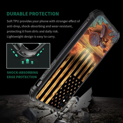 Miniatura 80 de DAIZAG Compatible con iPhone 13 Pro Max, Funda de TPU Protectora Anti-Arañazos Todo En Uno, Fundas para Hombre Mujer - Motivo de Madera Americana