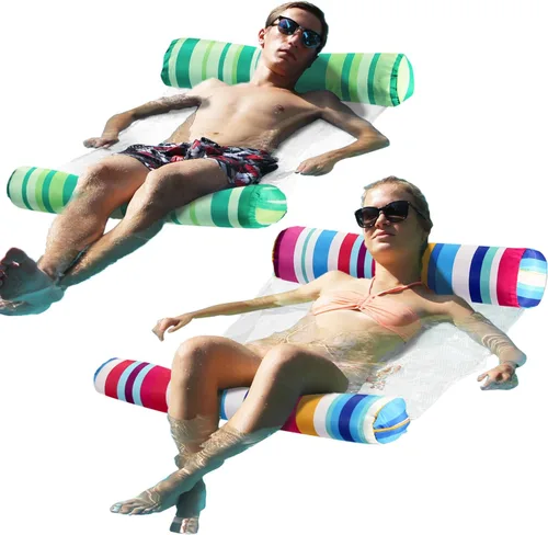 FindUWill Paquete de 2 flotadores de tela para piscina de agua, XL, hamacas inflables multiusos para agua (silla, silla de descanso, hamaca,