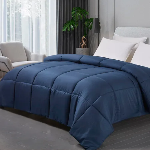 Miniatura 11 de Blue Ridge Home Fashions - Edredón sintético de microfibra para todas las estaciones, relleno de poliéster hipoalergénico, Algodón, Negro, King