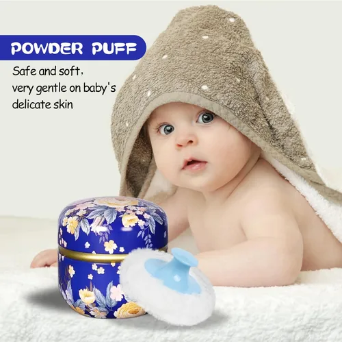 Miniatura 4 de WEMEGA - Estuche para polvo corporal con contenedor de polvo para polvo, caja de té para bebés y mujeres, soplo de polvo y estuche para polvo