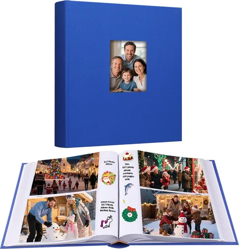 Miniatura 12 de Aevdor - Álbum de fotos 5x7 con 240 bolsillos y espacio para escribir, álbum de fotos de gran capacidad 5x7 con capacidad para 240 fotos, libro