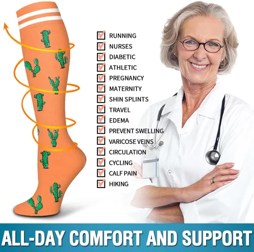 Miniatura 172 de 6 Pack Copper Compression Socks for Women and Men Circulation-Best Support for Medical, Running,Nursing,Athletic