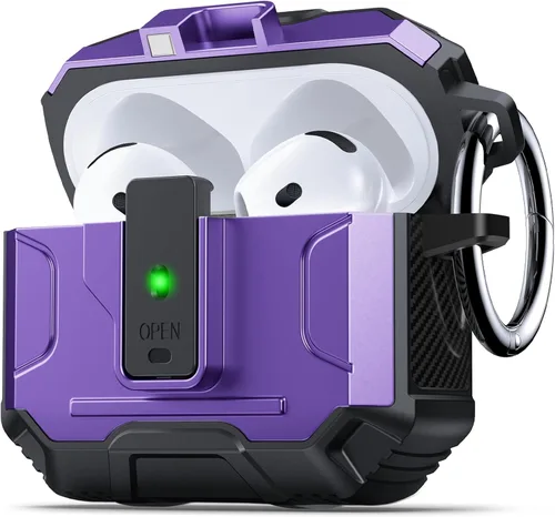 Miniatura 35 de DASFOND - Funda de armadura para AirPods de 2ª y 1ª generación, carcasa de cuerpo completo de grado militar a prueba de golpes, soporte de carga
