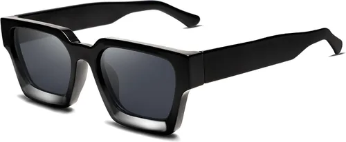 Miniatura 120 de VANLINKER Gafas de sol cuadradas gruesas para hombres y mujeres, retro, rectangulares, con protección UV400, VL9731