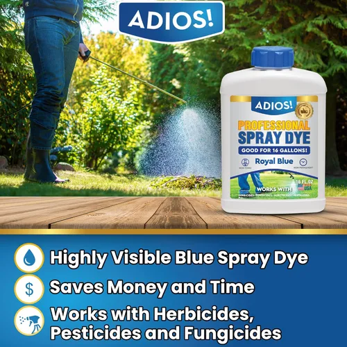Miniatura 2 de Adios! Marcador profesional de tinte en aerosol azul, (16 onzas), indicador para el cuidado del césped y el césped, seguro para mezclar