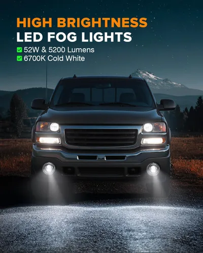 Miniatura 4 de Nueva versión de luces antiniebla LED ensambladas Compatibles con modelos GMC Sierra 1500/2500/3500 2003-2006 y 2007 Sierra Classic; lámparas