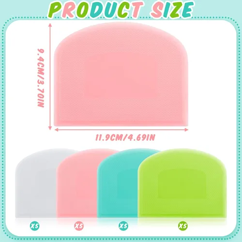 Miniatura 2 de Thyle Juego de 20 raspadores de masa de plástico, multiusos, espátula flexible para cocina, herramienta para hornear, pasteles, pan, pizza