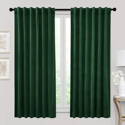 Miniatura 55 de RYB HOME - Cortinas de terciopelo beige, cortinas decorativas resistentes con pestaña trasera, cubierta de privacidad para oscurecer habitación