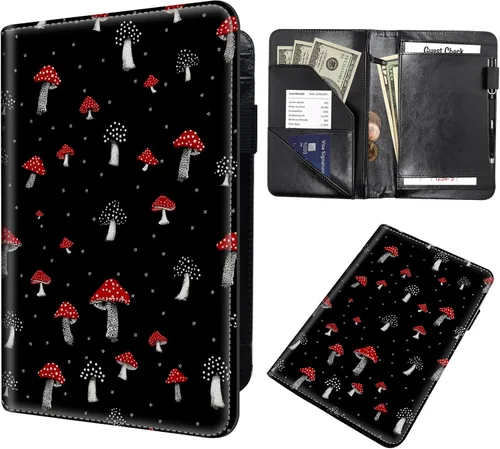 Miniatura 9 de Server Book,Waitress Book,5x9 Inch Server Books for Waitress & Waiter, Cute PU Leather Serving Book Guest Check Presenters Organizer with Zipper